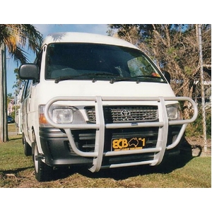 ECB Silver Hammertone Powdercoat Roo Bar to suit Toyota HiAce Non SBV MOD 11/89 - 11/98