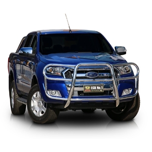 ECB Silver Hammertone Powdercoat Roo Bar to suit Ford Ranger PX MKII 4WD Highrise 07/15 - 08/18