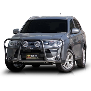 ECB Textura Black Powdercoat Roo Bar to suit Mitsubishi Outlander ZJ 01/14 - 12/14