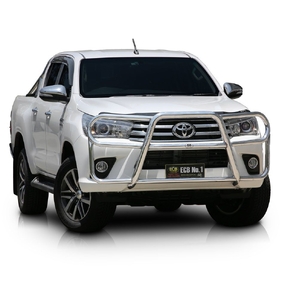 ECB Silver Hammertone Powdercoat Roo Bar to suit Toyota HiLux SR 4WD Narrow Cab 07/15 - 05/18