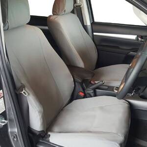 Wetseat Grey Canvas Seat Cover Bundle with Grey Stitching to suit Toyota Hilux N80 09/2015 - Onwards Dual Cab (SR/SR5)