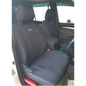 Wetseat Grey Seat Cover Bundle with Charcoal Stitching to suit Toyota Prado 120 Series 03/2003 - 10/2009 (Series GXL/Grande/VX with Electric Seat)
