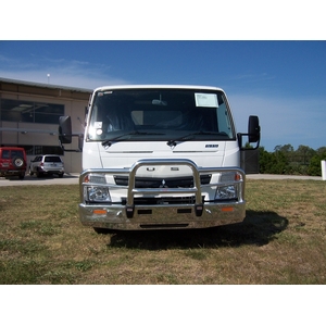 ECB Silver Hammertone Powdercoat Deluxe 3 BullBar to suit Fuso Canter FE Wide Cab 2012 - Onwards