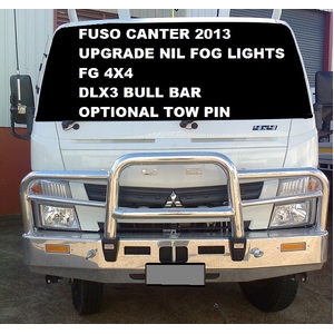 ECB Textura Black Powdercoat Deluxe 3 BullBar with towpin to suit Fuso Canter FE Wide Cab 2012 - Onwards