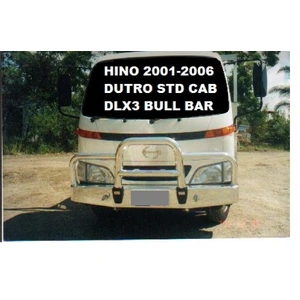 ECB Silver Hammertone Deluxe 3 BullBar to suit Hino Dutro Narrow Cab 2001 - 2006