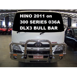 ECB Black Ripple Powdercoat Deluxe 3 BullBar to suit Hino 300 Series 036A Wide Cab 2011 - 05/20