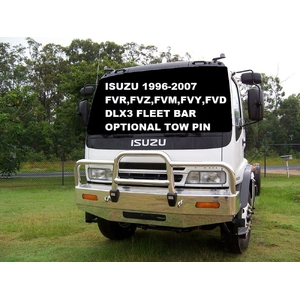 ECB Silver Hammertone Powdercoat Deluxe 3 BullBar to suit Isuzu FVL 1996 - 2002