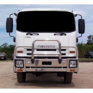 ECB Black Ripple Powdercoat Deluxe 3 BullBar with towpin to suit Isuzu FSS (FH) 4X4 2008 - 11/21