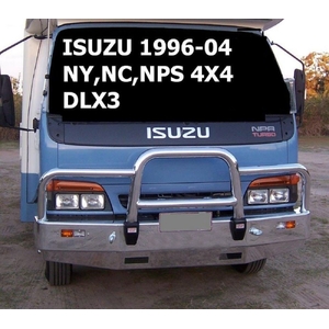 ECB Black Ripple Powdercoat Deluxe 3 BullBar with towpin to suit Isuzu NNR NC 1996 - 2004