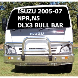 ECB Silver Hammertone Powdercoat Deluxe 3 BullBar to suit Isuzu NPR N5 Standard 2005 - 2007