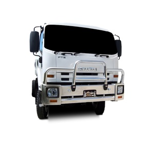 ECB Textura Black Powdercoat Deluxe 3 Winch Compatible BullBar to suit Isuzu FTS (FH) 4X4 2008 - Onwards