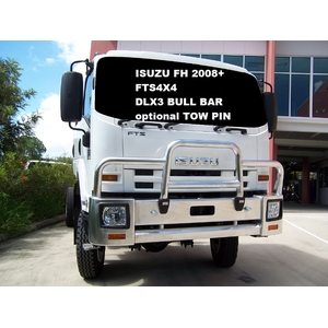 ECB Black Ripple Powdercoat Deluxe 3 BullBar with towpin to suit Isuzu FTS (FH) 4X4 2008 - Onwards