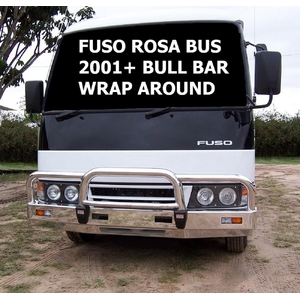 ECB Textura Black Powdercoat Deluxe 3 BullBar to suit Fuso Rosa Bus 2001 - 09/20