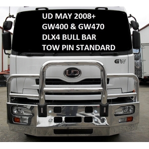 ECB Polished Deluxe 4 BullBar with towpin to suit UD Quon Euro 5 08/11 - Onwards