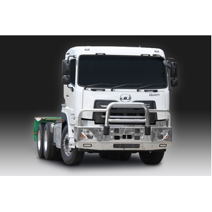 ECB Textura Black Powdercoat Deluxe 4 BullBar with towpin to suit UD Quon 04/18 - Onwards