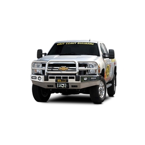 ECB Textura Black Powdercoat Winch BullBar with Bumper Lights to suit Chevrolet Silverado 2500HD 4X4 2011 - 08/14