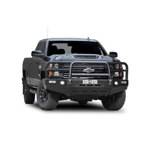 ECB Silver Hammertone Powdercoat BullBar with Bumper Lights to suit Chevrolet Silverado 2500HD HSV 04/18 - 07/21