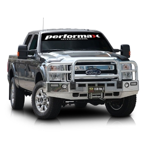 ECB Black Ripple Powdercoat Winch BullBar with Bumper Lights to suit Ford F250 Super Duty 07/14 - 12/16