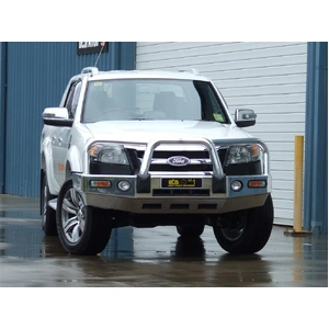 ECB Black Ripple BullBar with Bumper Lights to suit Ford Ranger PK 04/09 - 09/11