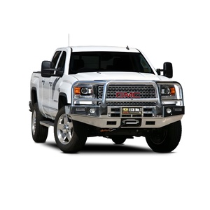 ECB Silver Hammertone Powdercoat Winch BullBar with Bumper Lights to suit GMC Denali 2500HD MY15 - 12/19
