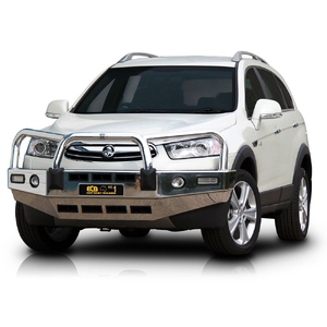 ECB Black Ripple Powdercoat BullBar with Bumper Lights to suit Holden Captiva 7 Series 2 Non Sen Mod 03/11 - 12/15