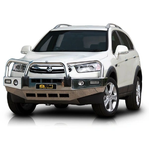 ECB Polished BullBar with Bumper Lights to suit Holden Captiva 7 Series 2 Non Sen Mod 03/11 - 12/15