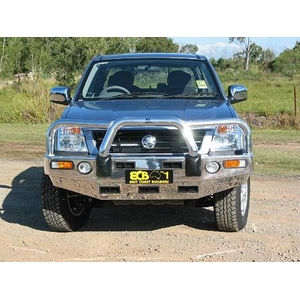 ECB Silver Hammertone Powdercoat BullBar with Bumper Lights to suit Holden Rodeo RA LT 03/03 - 12/06