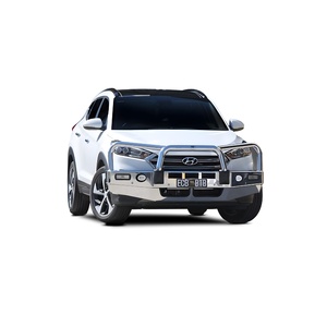 ECB Textura Black Powdercoat BullBar with Bumper Lights to suit Hyundai Tucson 03/17 - 05/18