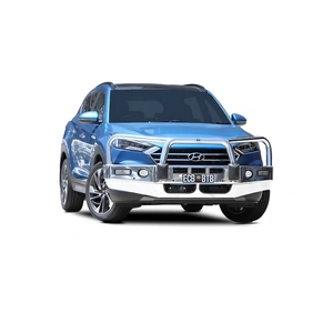 ECB Black Ripple BullBar with Bumper Lights to suit Hyundai Tucson Elite 06/18 - 12/20