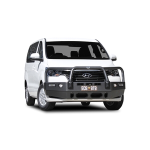 ECB Black Ripple Powdercoat BullBar with Bumper Lights to suit Hyundai I-Max Active 03/18 - 05/21