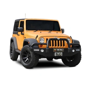 ECB Polished Winch BullBar with Bumper Lights to suit Jeep Wrangler JK 2008 - 04/18