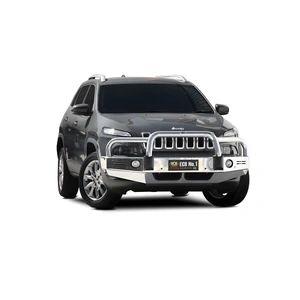 ECB Black Ripple BullBar with Bumper Lights to suit Jeep Cherokee KL Ex TrailHawk 06/14 - 12/18