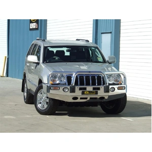 ECB Polished BullBar with Bumper Lights to suit Jeep Grand Cherokee Laredo 08/08 - 12/10