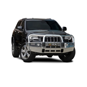 ECB Black Ripple Powdercoat BullBar with Bumper Lights to suit Jeep Grand Cherokee MY14 Limited 06/13 - 03/17