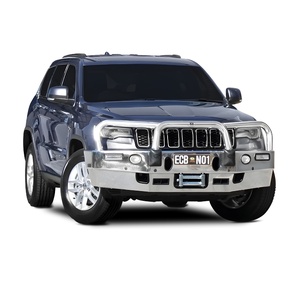 ECB Silver Hammertone Powdercoat Winch BullBar with Bumper Lights to suit Jeep Grand Cherokee Laredo 04/17 - 08/19