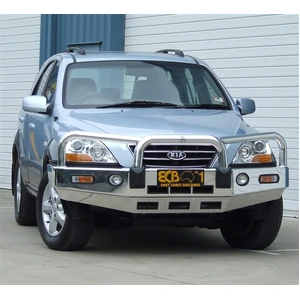 ECB Polished BullBar with Bumper Lights to suit Kia Sorento 12/06 - 09/09