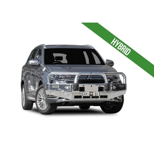 ECB Polished BullBar with Bumper Lights to suit Mitsubishi Outlander PHEV 04/18 - 07/21