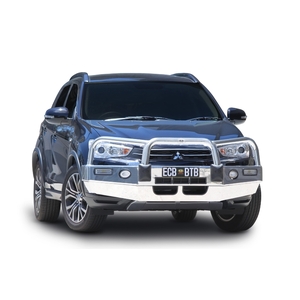 ECB Textura Black Powdercoat BullBar with Bumper Lights to suit Mitsubishi ASX 08/17 - 08/19