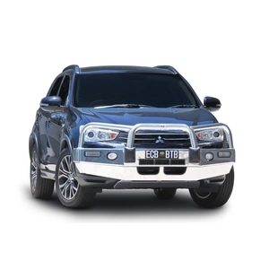 ECB Polished BullBar with Bumper Lights to suit Mitsubishi ASX 08/17 - 08/19