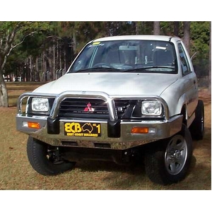 ECB Silver Hammertone Powdercoat BullBar to suit Mitsubishi Triton MK 4WD 11/96 - 06/01