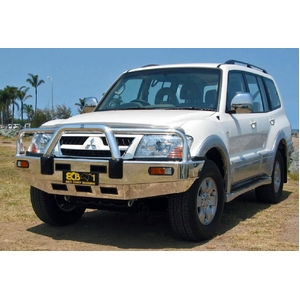 ECB Silver Hammertone Powdercoat BullBar to suit Mitsubishi Pajero NM 05/00 - 10/02