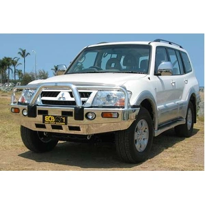 ECB Black Ripple BullBar with Bumper Lights to suit Mitsubishi Pajero NP 11/02 - 10/06