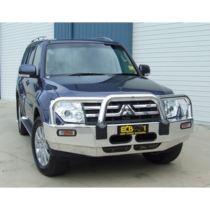 ECB Silver Hammertone Powdercoat BullBar to suit Mitsubishi Pajero NT 12/08 - 09/11