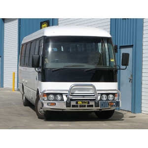 ECB Silver Hammertone Powdercoat BullBar to suit Fuso Rosa Bus 2003 - 09/20