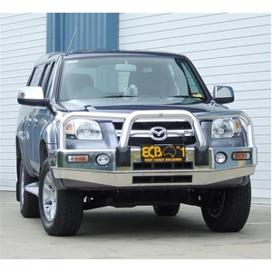 ECB Polished BullBar with Bumper Lights to suit Mazda BT-50 2WD/4WD 09/08 - 09/11
