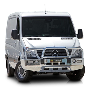 ECB Polished BullBar with Bumper Lights to suit Mercedes-Benz Sprinter 10/13 - 10/18