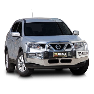 ECB Textura Black Powdercoat BullBar with Bumper Lights to suit Nissan X-Trail T32 Series 1 03/14 - 01/17