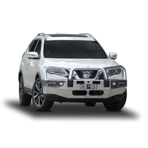 ECB Black Ripple Powdercoat BullBar with Bumper Lights to suit Nissan X-Trail T32 Series 2 & 3 02/17 - 12/21