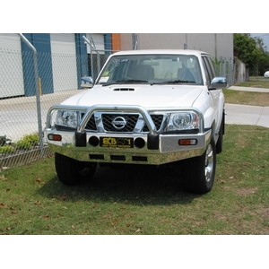 ECB Black Ripple Powdercoat BullBar to suit Nissan Patrol GU Y61 4.2LT Diesel 10/04 - 04/16