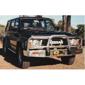 ECB Textura Black Powdercoat BullBar to suit Nissan Patrol GQ Coil Spring 1991 - 12/97